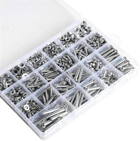 img 1 attached to 🔩 1800pcs M3-M6 Stainless Steel Bolts Screws Nuts Assortment Kit + Washers, Phillips Pan Head - Type 2