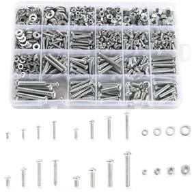 img 4 attached to 🔩 1800pcs M3-M6 Stainless Steel Bolts Screws Nuts Assortment Kit + Washers, Phillips Pan Head - Type 2