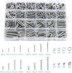 img 3 attached to 🔩 1800pcs M3-M6 Stainless Steel Bolts Screws Nuts Assortment Kit + Washers, Phillips Pan Head - Type 2