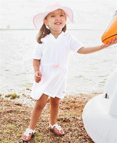 img 3 attached to 🩱 RuffleButts® Terry Cloth Hooded Swim Cover Up Dress for Baby and Toddler Girls