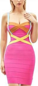 img 4 attached to Meilun Strap Party Pencil Dress: Women'S Celebrity Bandage Bodycon Dress For A Sleek Look