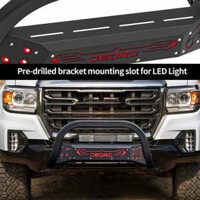 img 2 attached to Chevy Colorado/GMC Canyon 2015-2022 Paintable Bull Bar Brush Guard Front Bumper Push Bar W/ Grille Skid Plate Light Mount