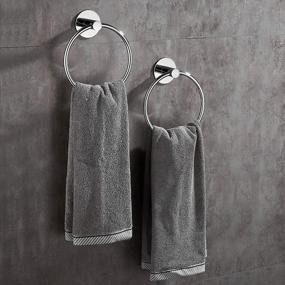 img 4 attached to 2 Packs GERUIKE Adhesive Towel Ring - Stainless Steel Rustproof Wall Mount Hand Towel Holder