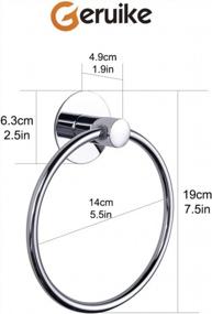 img 1 attached to 2 Packs GERUIKE Adhesive Towel Ring - Stainless Steel Rustproof Wall Mount Hand Towel Holder