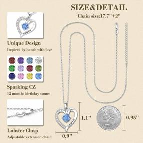 img 1 attached to 925 Sterling Silver Hands Shape Cubic Zirconia DALARAN Forever Love Heart Pendant Necklace Birthday Gift For Women