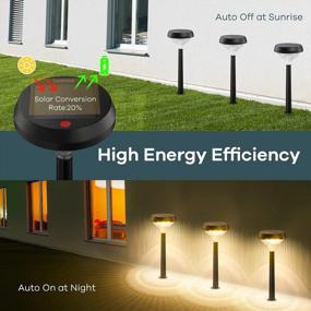img 3 attached to Linkind Solar Pathway Lights 8 Pack, Warm White Bright Solar Lights Outdoor Waterproof, Solar Garden Lights Adjustable Landscape Path Lights For Patio Walkway Yard Driveway Backyard Decorative