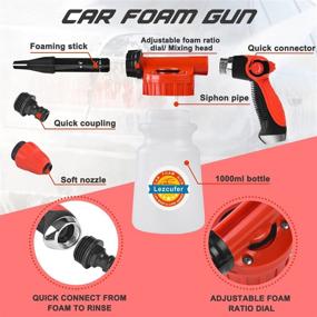img 3 attached to Complete Car Washing Kit: Foam 🚗 Gun, Foam Sprayer, Brushes, Mitts, and Towels