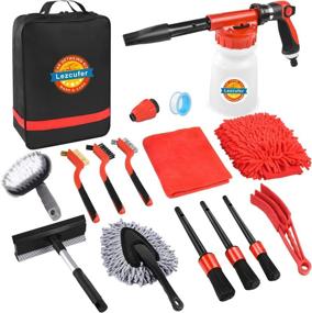 img 4 attached to Complete Car Washing Kit: Foam 🚗 Gun, Foam Sprayer, Brushes, Mitts, and Towels