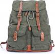 green vintage canvas rucksack backpack by gootium - specially washed for a classic look logo