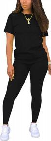 img 2 attached to Women'S 2 Piece Summer Biker Short Set Outfit With Short Sleeve Top And Jogger Pants Tracksuit