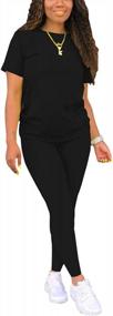 img 3 attached to Women'S 2 Piece Summer Biker Short Set Outfit With Short Sleeve Top And Jogger Pants Tracksuit