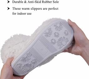 img 1 attached to Women'S Warm Ankle Boot Slippers With Soft Lining And Rubber Sole - Grey 7-8 M US