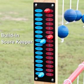 img 1 attached to Outdoor Ladder Toss Game Set - 48X28In Pine Wooden Golf Lawn Game With 6 Bolos Balls And Carrying Case - Fun Backyard Game For Teens, Adults, And Families By ApudArmis