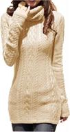 women's long-sleeve turtleneck cable knit bodycon dress logo