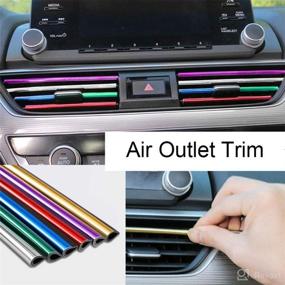 img 1 attached to 🚗 LEIWOOR 10 Pieces Car Interior Moulding Trim Set | Colorful Film for Car Air Conditioning Air Outlet | Enhances Car Interior and Exterior Décor | Sealing Strip Strip Line (Purple)