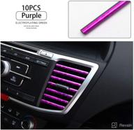 🚗 leiwoor 10 pieces car interior moulding trim set | colorful film for car air conditioning air outlet | enhances car interior and exterior décor | sealing strip strip line (purple) logo