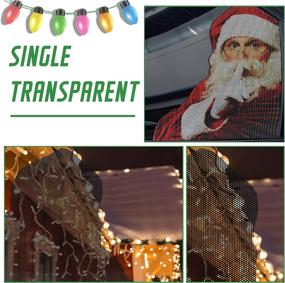 img 1 attached to 🎅 3D Santa Claus Car Rear Window Stickers and Holiday Lights Magnet Set: Reflective Christmas Car Decorations and Fun Xmas Window Decals for Car