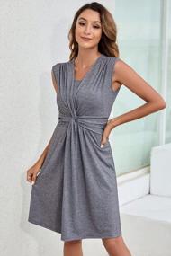 img 1 attached to Sosolism Nursing Dress: Maternity Gown For Breastfeeding Women With Double Layered Sleeveless Cross Pleat & Waist Belt