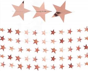 img 3 attached to Rose Gold Glitter Star Paper Garland 4-Pack: Ideal Hanging Decoration for Wedding, Birthday, Christmas, Festival Party