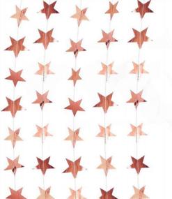 img 4 attached to Rose Gold Glitter Star Paper Garland 4-Pack: Ideal Hanging Decoration for Wedding, Birthday, Christmas, Festival Party
