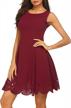 plus size wine red sleeveless pleated dress with back zipper for women by sherosa - casual and stylish logo