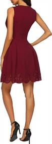 img 1 attached to Plus Size Wine Red Sleeveless Pleated Dress With Back Zipper For Women By Sherosa - Casual And Stylish