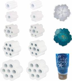 img 4 attached to Koelin Cup Turner Foam 10 PCS Spinner Foam Inserts For 1/2 Inch PVC Pipe With Flower Coaster Resin Molds Fit 10 20 30 Oz Tumbler Cola Shaped Water Bottle
