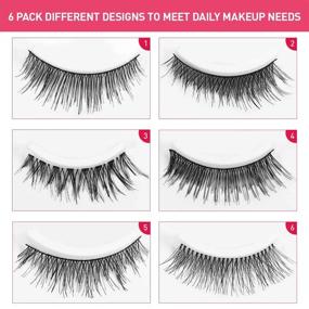 img 3 attached to Lurrose Fake Eyelashes Set Handmade Long Soft False Eyelashes Pack For Natural Look (60 Pairs)