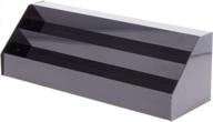 plymor black acrylic 3-ступенчатая открытая передняя демонстрационная лестница, 6.5" hx 20.25" wx 6.5" d логотип
