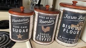 img 8 attached to Primitives By Kathy Farmhouse Tin Canisters For Sugar, Coffee, And Flour Storage