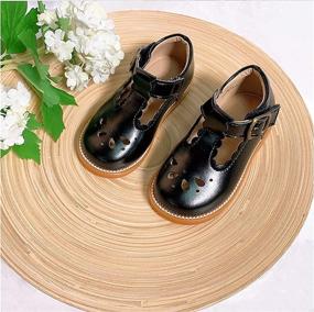 img 2 attached to ESTINE Toddler T Strap Uniform Brown 1 Girls' Shoes ~ Flats