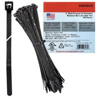 🔒 bar lok 4” zip ties - 100ct black - weather, uv & impact resistant - made in usa - organize & bind wires - indoor & outdoor use логотип