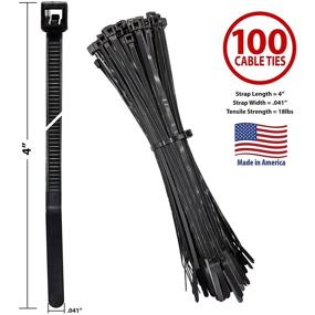 img 3 attached to 🔒 Bar Lok 4” Zip Ties - 100ct Black - Weather, UV & Impact Resistant - Made in USA - Organize & Bind Wires - Indoor & Outdoor Use