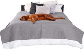 img 4 attached to Furhaven Quilted Twill Waterproof Non-Slip Mattress and Living Room Pet Furniture Cover Blanket