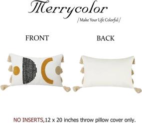 img 1 attached to Merrycolor Boho Lumbar Pillow Cover: Chic Bohemian Tufted Decorative Cushion With Tassels For Modern Homes
