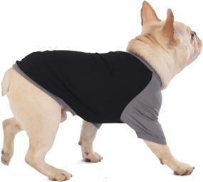 img 3 attached to 🐶 Quick Dry Sychien Dog Shirts - Lightweight Summer Raglan Blank Large Clothing for Dogs - Sun Protection French Bulldog Boy Girl Apparel, Black/Red + Black/Grey L