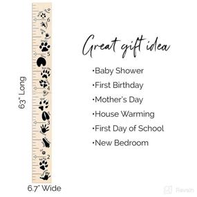 img 2 attached to 🦊 Headwaters Studio Animal Tracks Growth Chart – Wooden Ruler, Dark Gray