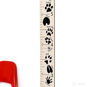 img 1 attached to 🦊 Headwaters Studio Animal Tracks Growth Chart – Wooden Ruler, Dark Gray