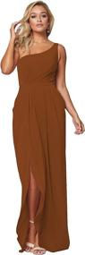 img 4 attached to Mauwey Shoulder Burgundy Bridesmaid Dresses Women's Clothing - Dresses