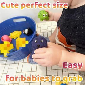 img 1 attached to Non-perforated Baby Bath Toys: Mold-Free Bathtub Toys for Toddlers/Infants, 6-18 Months, 1-4 Years Old Kids (6 Pcs with Storage Bag)