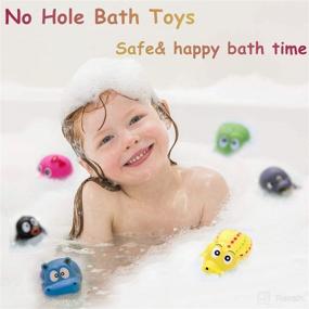 img 3 attached to Non-perforated Baby Bath Toys: Mold-Free Bathtub Toys for Toddlers/Infants, 6-18 Months, 1-4 Years Old Kids (6 Pcs with Storage Bag)