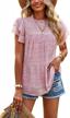 floral chiffon blouse shirts for women - ruffle short sleeve mock neck casual summer tops by prettygarden logo