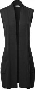 img 4 attached to A2Y Women'S Open Front Sleeveless Draped Side Pockets Vest Knit Sweater