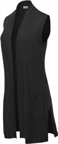 img 3 attached to A2Y Women'S Open Front Sleeveless Draped Side Pockets Vest Knit Sweater