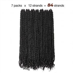 img 1 attached to 30In 7Pcs TOYOTRESS Tiana Passion Twist Pre-Twisted Crochet Braids - Natural Black Synthetic Hair Extension