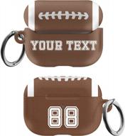 personalized football airpods case with custom text - customizable airpods case for sports fans with team name and number logo