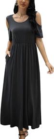 img 2 attached to CHERFLY Shoulder Sundress Pockets X Large Women's Clothing at Dresses