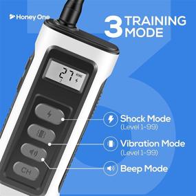 img 1 attached to 🐶 Honey One Dog Shock Collar - Waterproof Rechargeable Training Device with 3000 Ft Remote for Small, Medium, and Large Dogs - Beep, Vibration, Safe Shock Modes (8-150 Lbs)