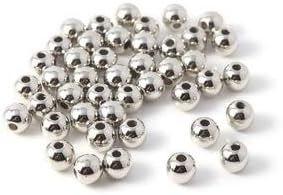 img 1 attached to 📿 500-Piece 5mm Plastic Silver Plated Round Beads with 1.5mm Hole