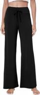 women's bamboo wide leg stretchy casual pajama pants - qualfort soft bottoms logo